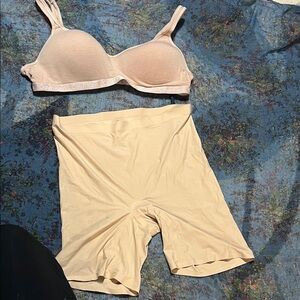 Calvin Klein Beige Wireless T-Shirt Bra & High-Waist Shaper Shorts Set